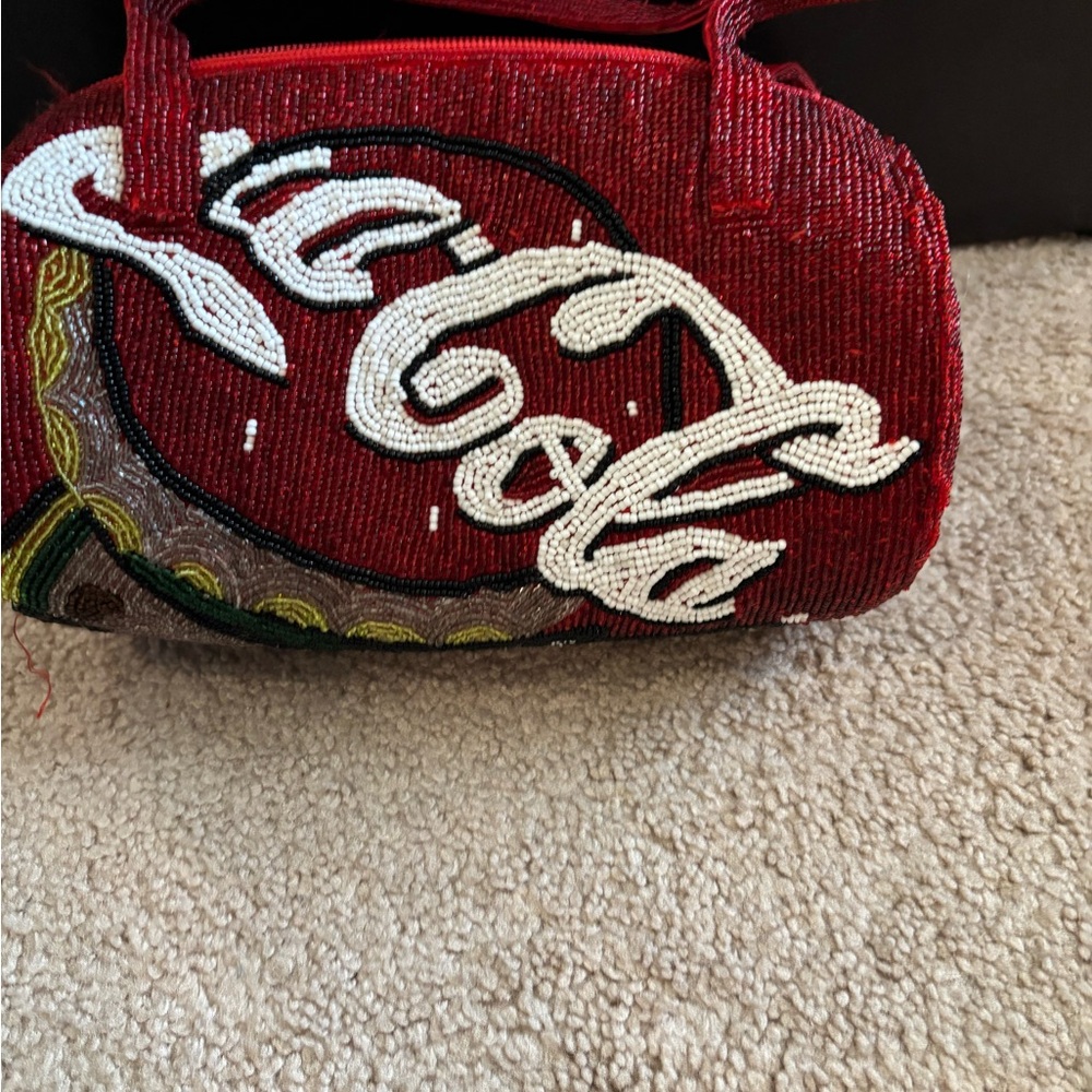 Coca Cola Red Beaded Mini Bag 25th anniversary edition - Picture 2 of 8